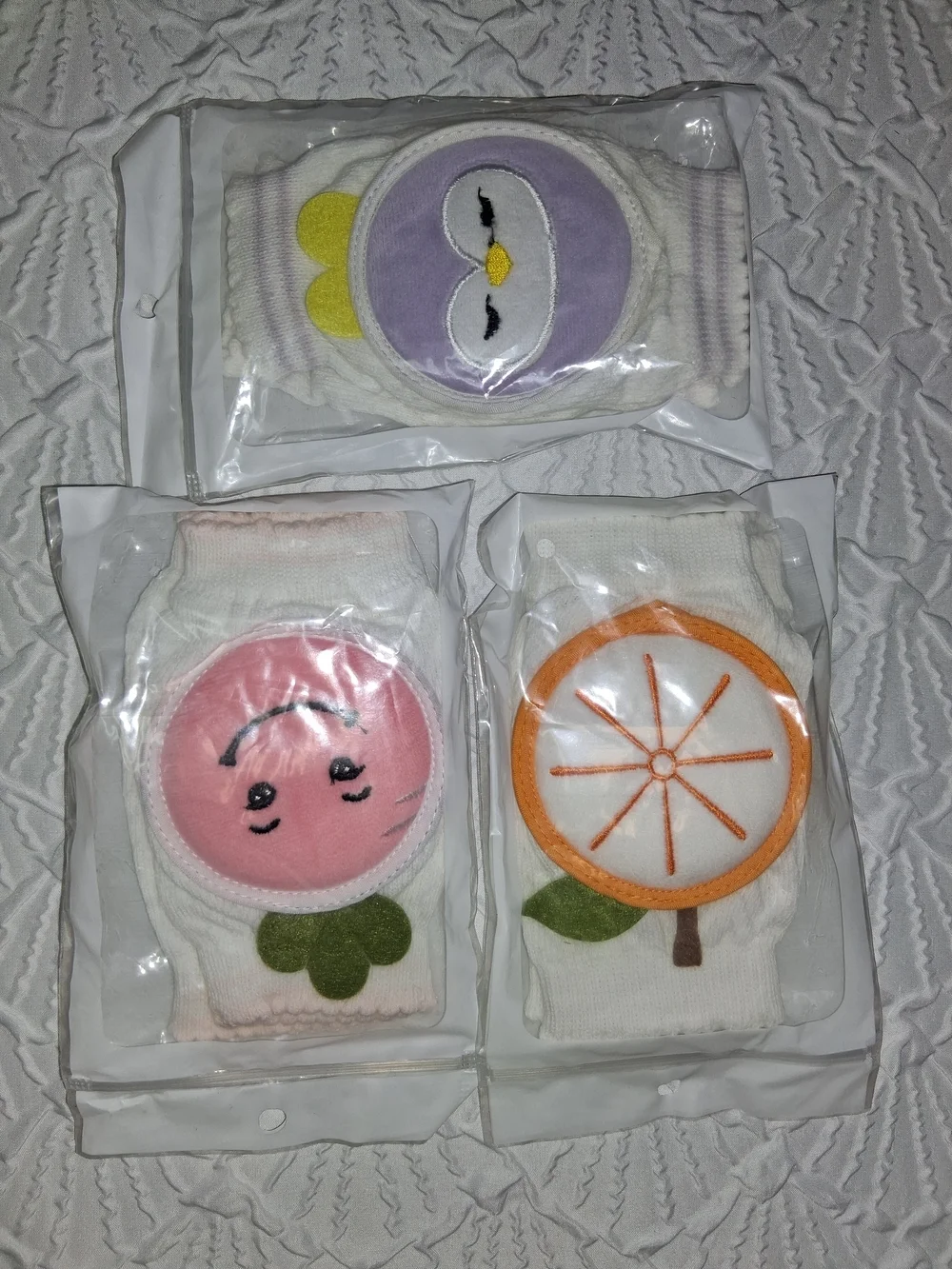 Kids Pink Fruit Smile Knee Protectors Set